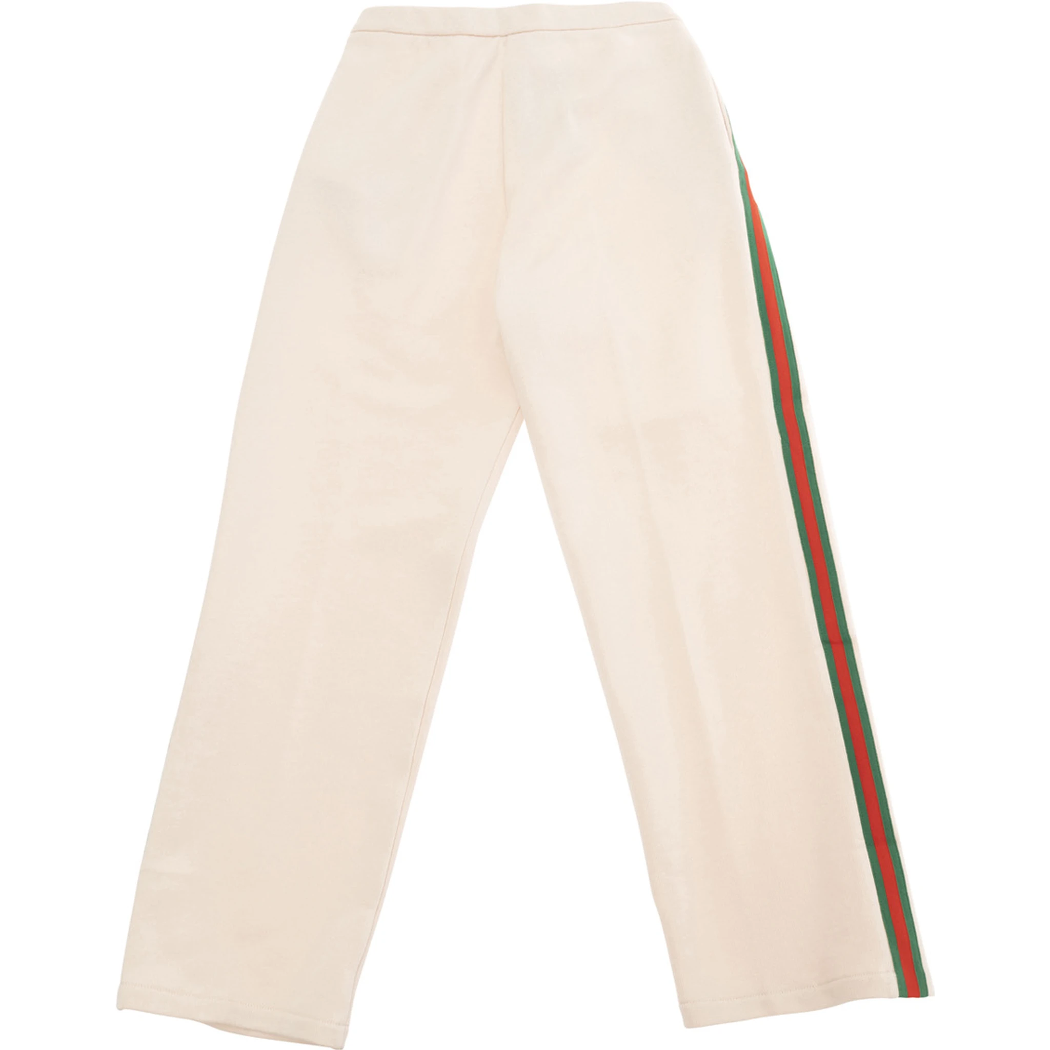 White Pants with Web Detail on the Sides in Cotton Girls