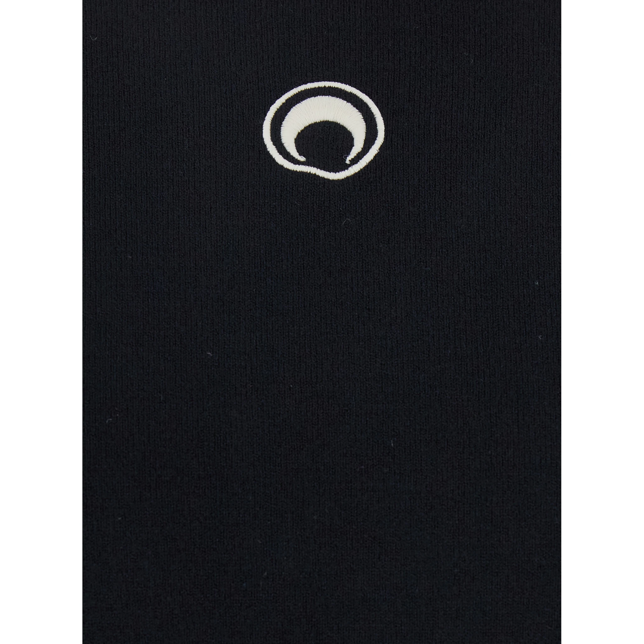 Black Crewneck Sweater with Logo Embroidery on the Front in Viscose Stretch Man