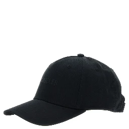 Black Baseball Cap with Tone on Tone Logo Print in Cotton Woman