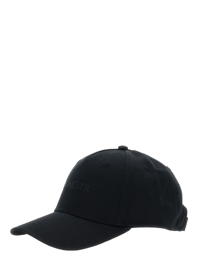 Black Baseball Cap with Tone on Tone Logo Print in Cotton Woman