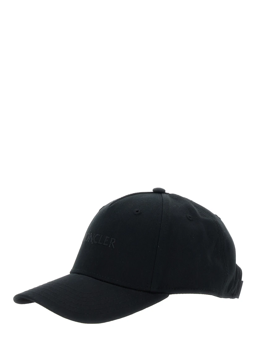 Black Baseball Cap with Tone on Tone Logo Print in Cotton Woman
