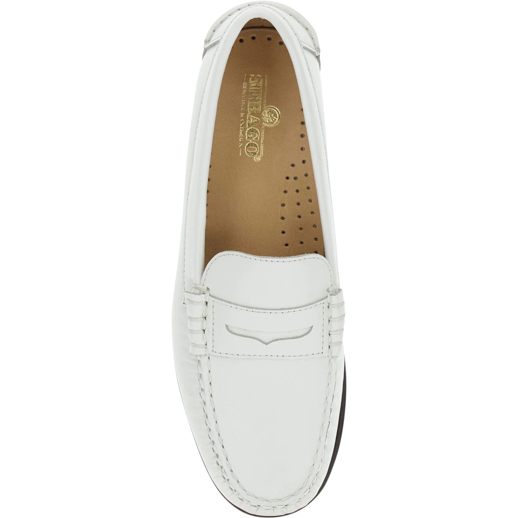 Danielle Pop White Loafers with Bevelled Toe and Low Stacked Heel in Leather Woman