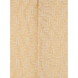 Yellow Shirt with Wide Short Sleeves and All-Over FF Motif in Linen Blend Man