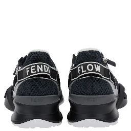 Fendi Flow Black Sneakers with Logo Lettering on Side and Heel in Tech Fabric Man