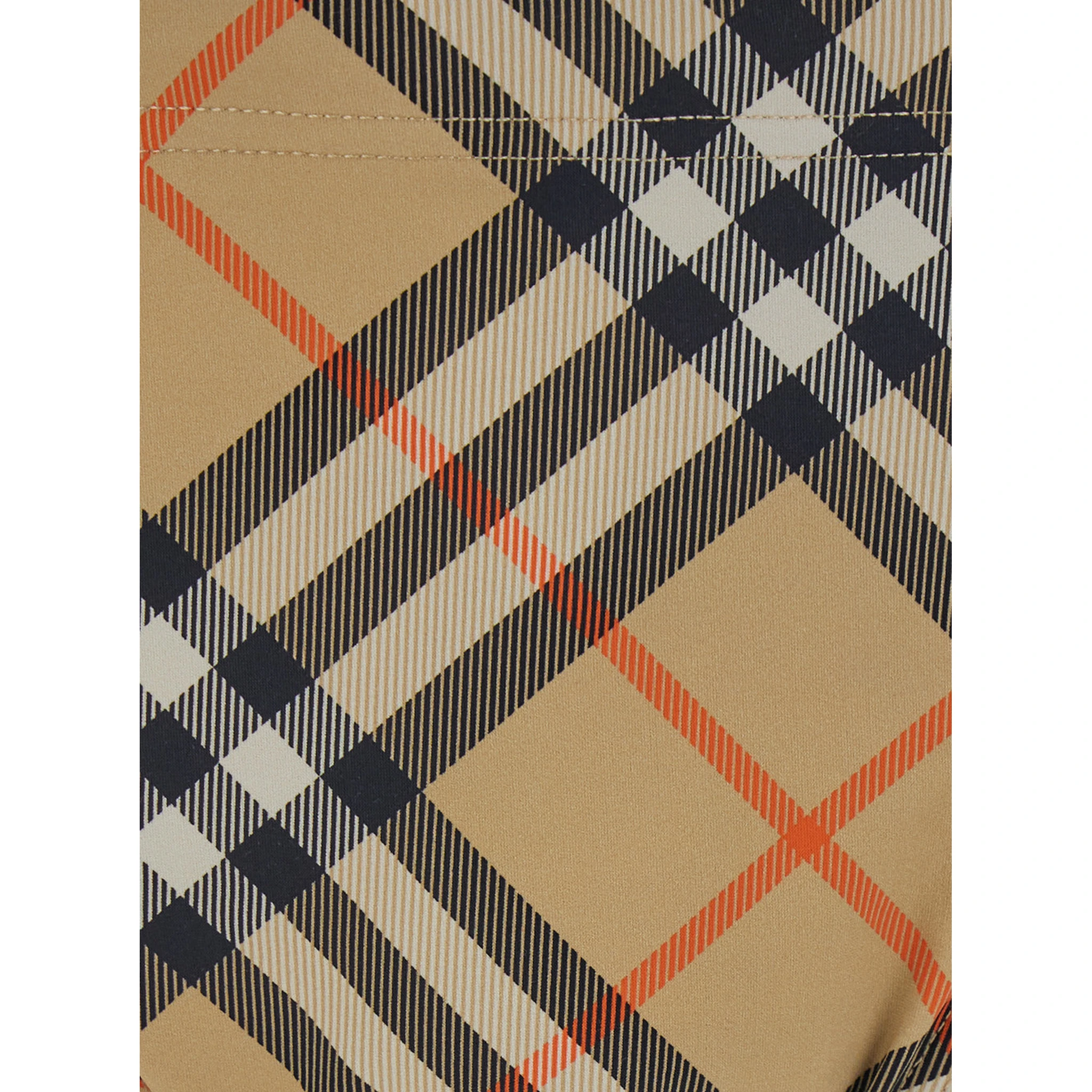 Beige Speedo with Check Motif in Polyamide Man