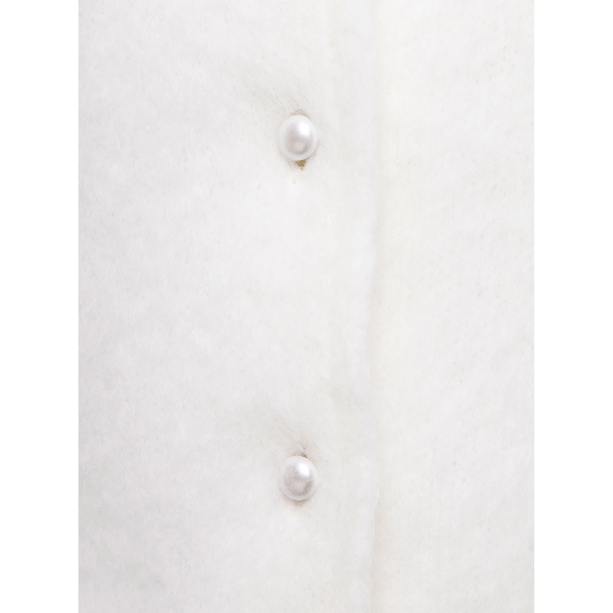 White Cropped Cardigan in Angora Woman