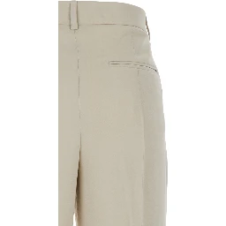 Beige Relaxes Tailored Trousers in Wool Blend Woman