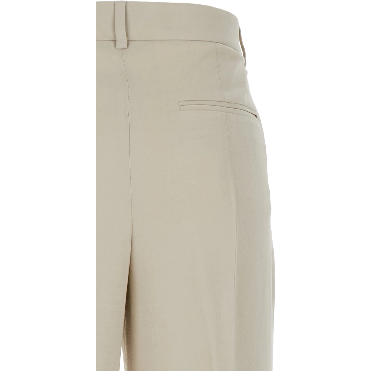 Beige Relaxes Tailored Trousers in Wool Blend Woman