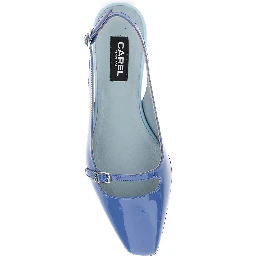 Ninon Blue Slingback Ballet Shoes in Leather Woman