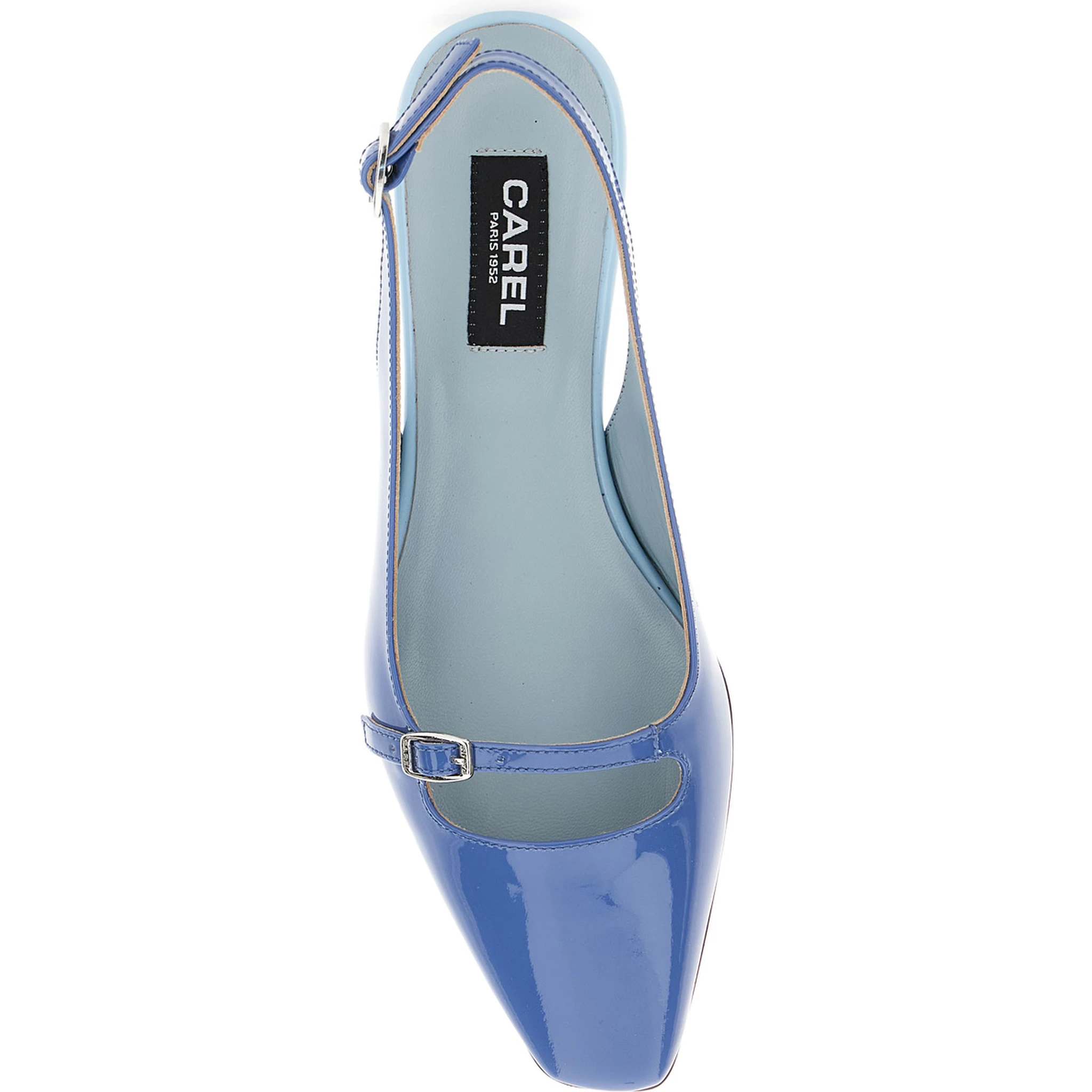 Ninon Blue Slingback Ballet Shoes in Leather Woman