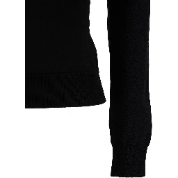 Black Top with Square Neckline in Viscose Blend Woman