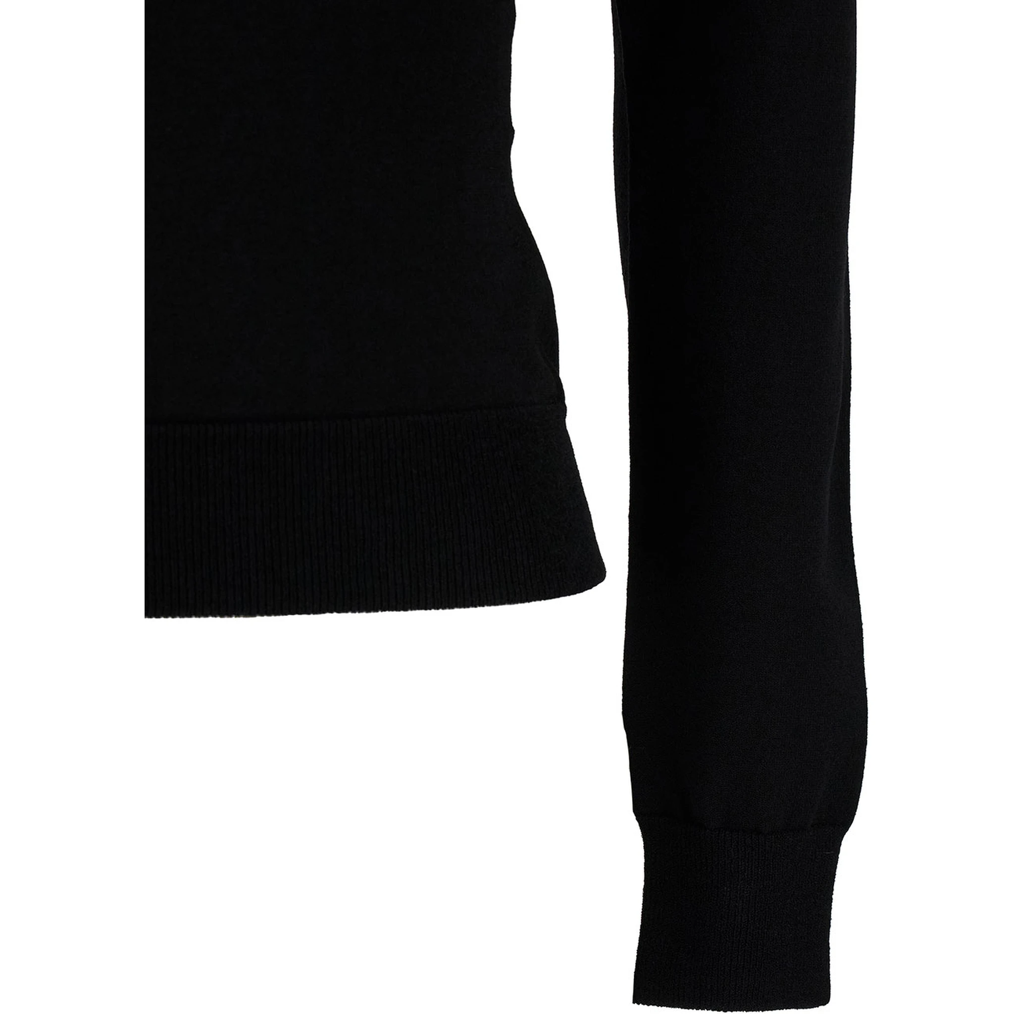 Black Top with Square Neckline in Viscose Blend Woman