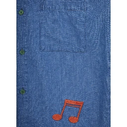 Blue Shirt with Embroidery on the Front in Denim Boy