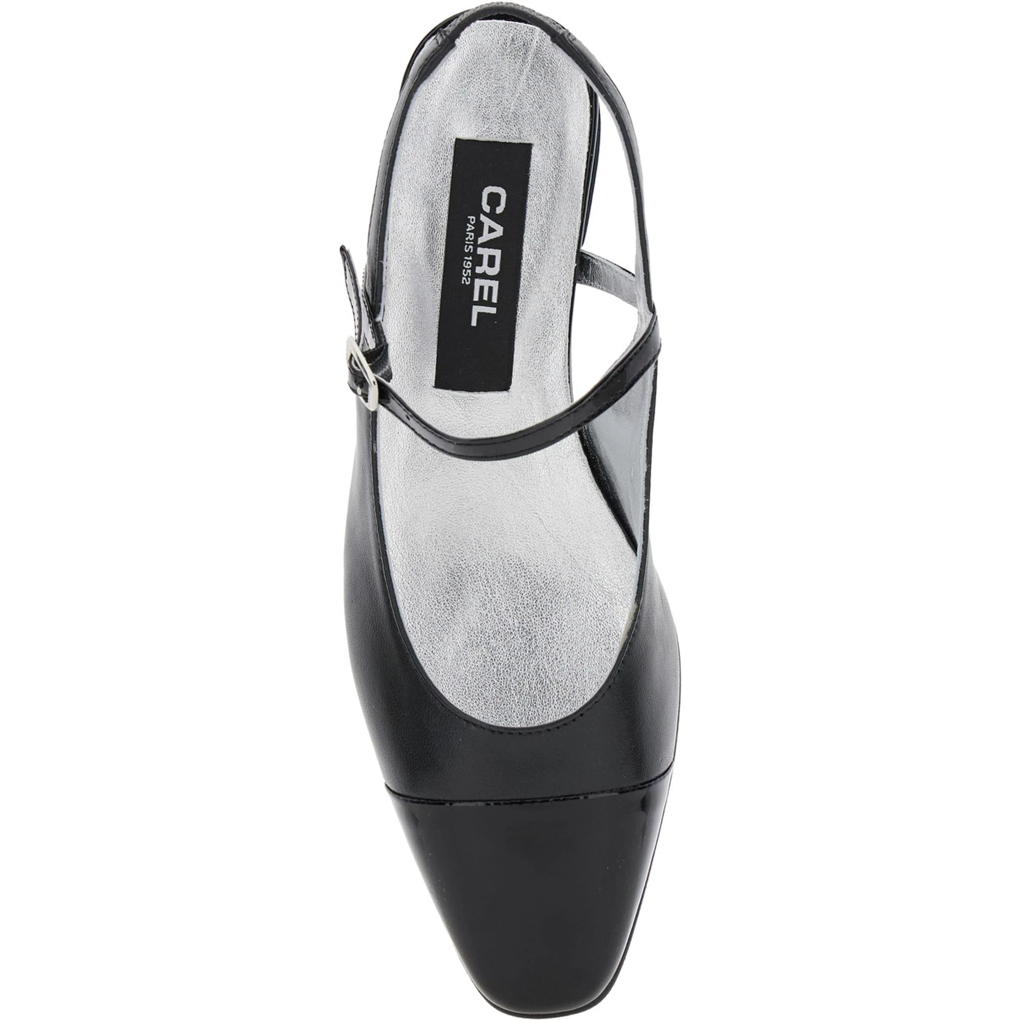 Oceano Black Slingback Ballet Shoes in Leather Woman