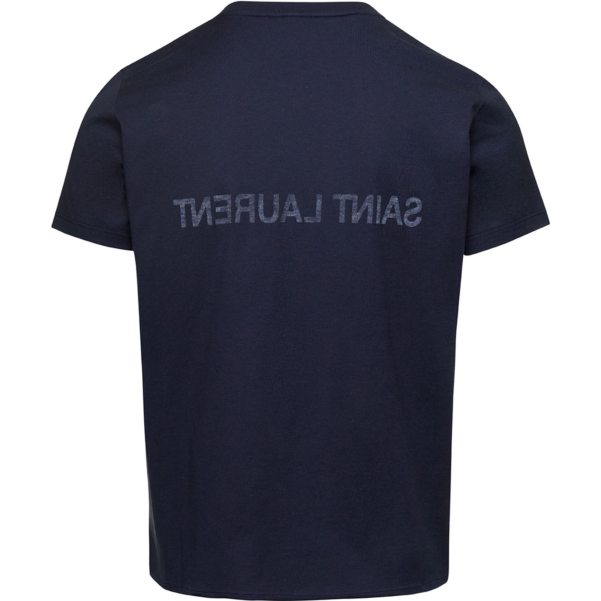 Blue Crewneck T-Shrt with Logo Print in Cotton Man