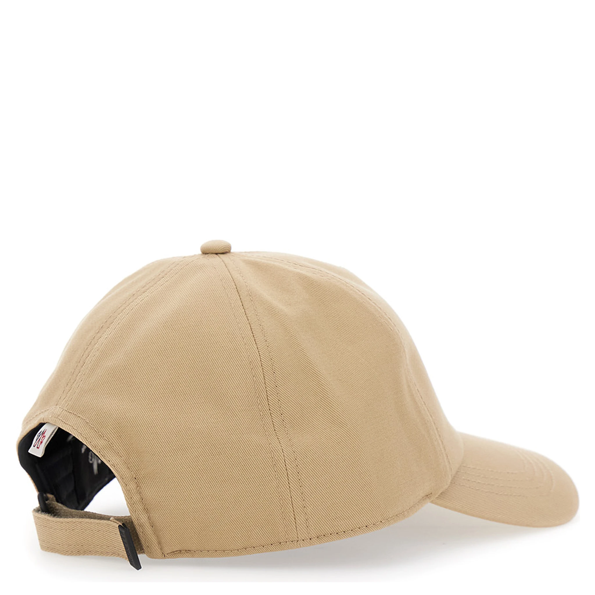 Beige Baseball Cap with Logo Patch on the Front in Cotton Woman