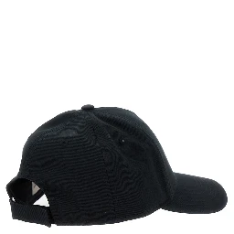 Black Baseball Cap with Tone on Tone Logo Print in Cotton Woman
