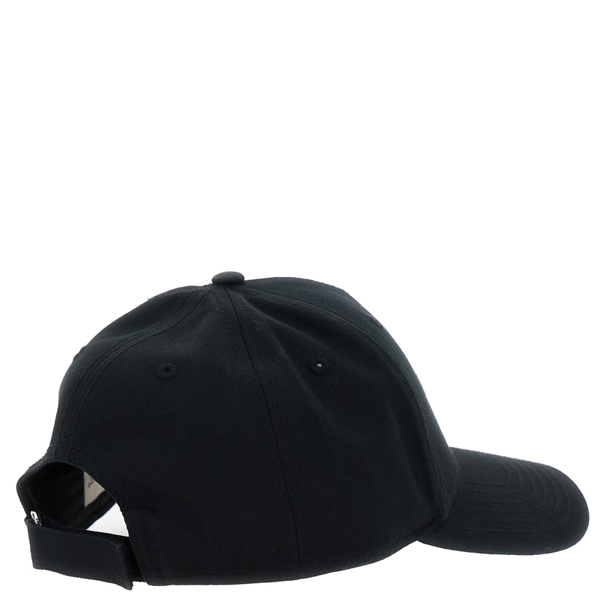 Black Baseball Cap with Tone on Tone Logo Print in Cotton Woman