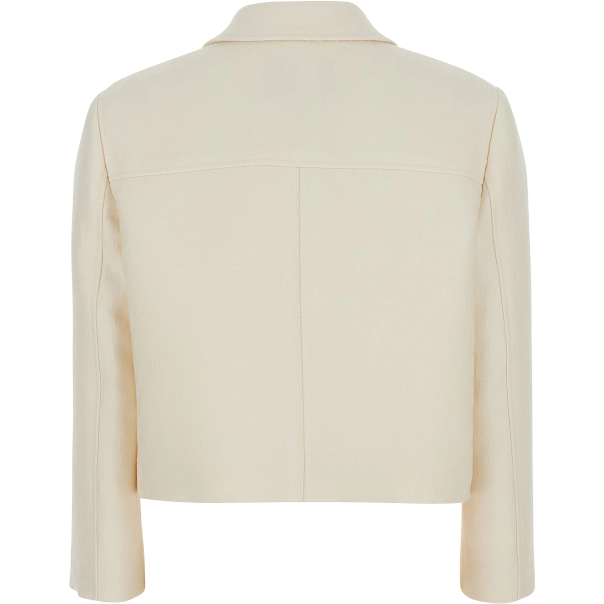 White Jacket with Notched Revers in GG Canvas Woman