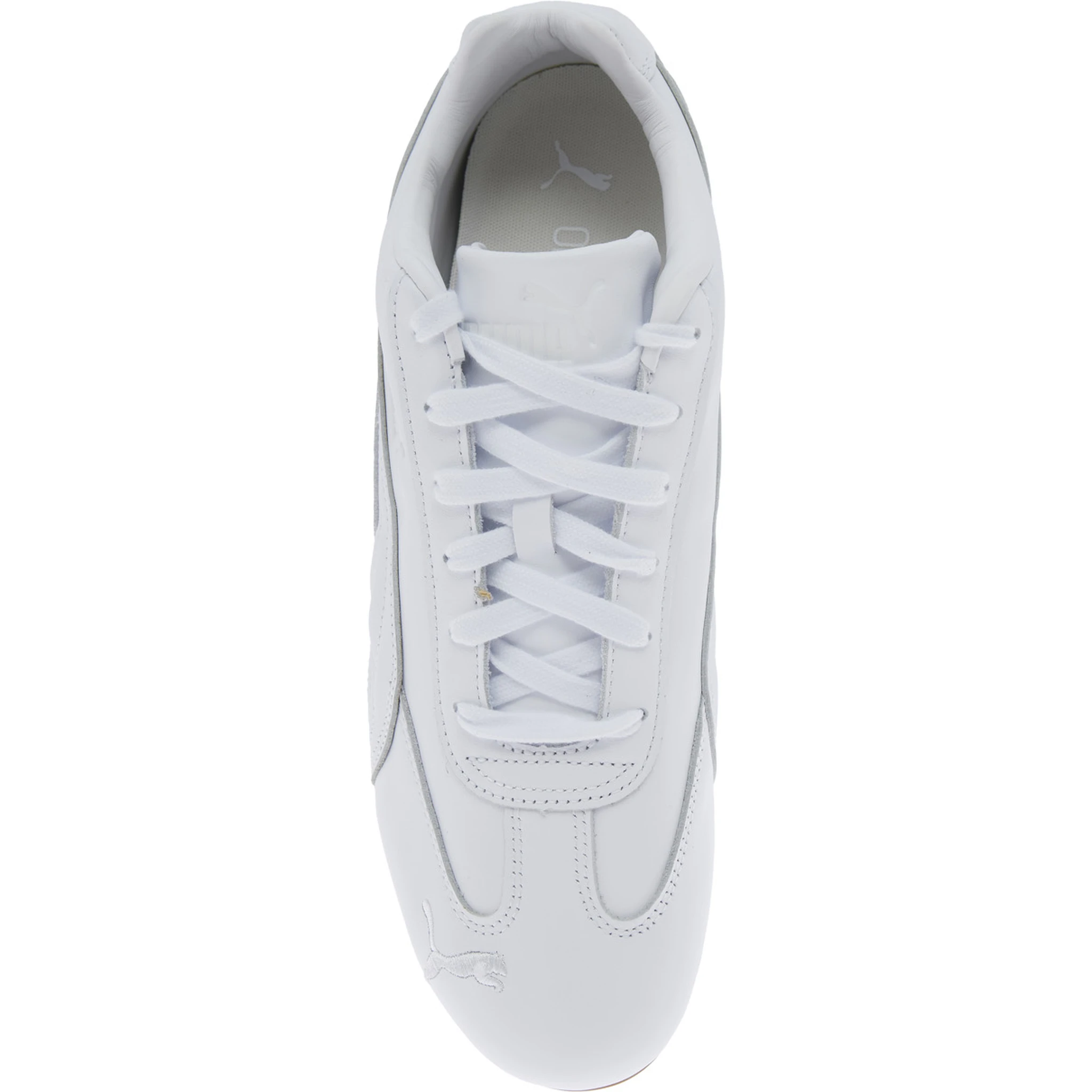 Speedcat White Low Top Sneakers with Embossed Logo on the Tongue and Contrasting Sole in Leather Unisex