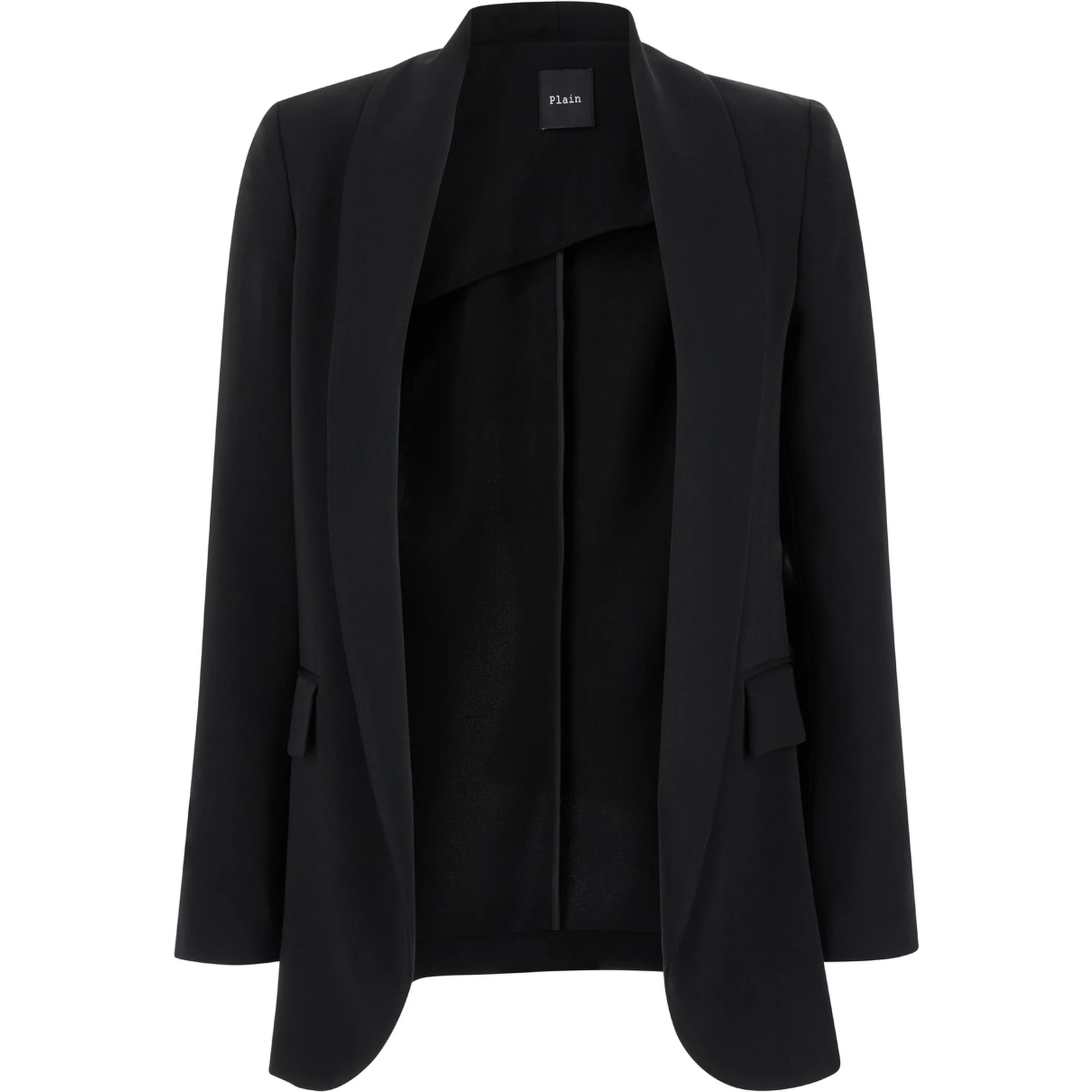 Black Open Jacket in Technical Fabric Woman