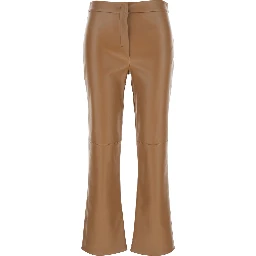 Sublime Brown Flared Pants in Ecoleather Woman