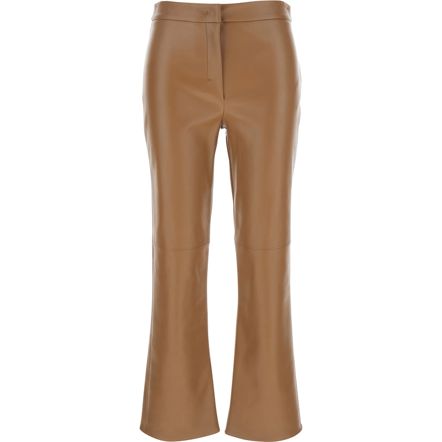 Sublime Brown Flared Pants in Ecoleather Woman