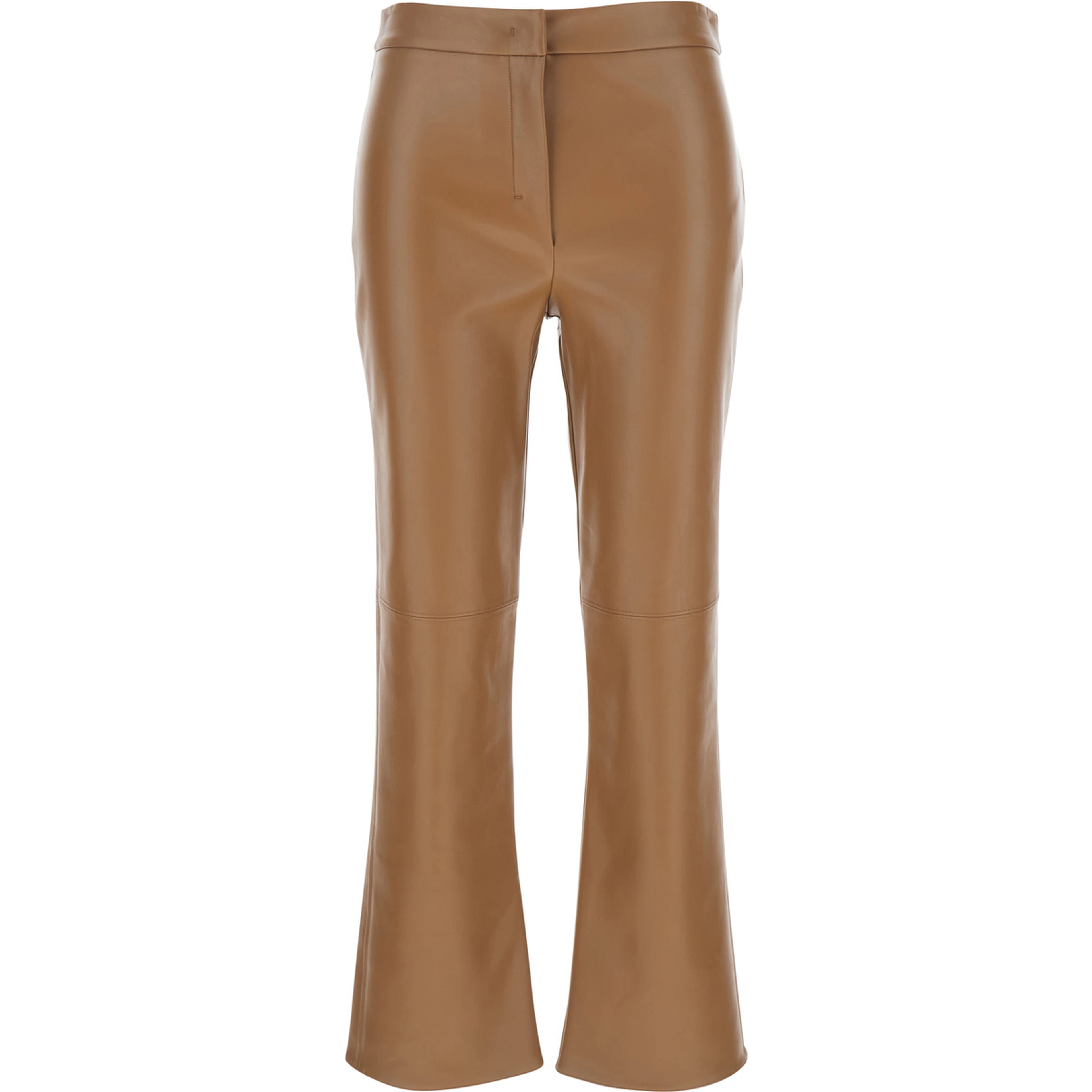 Sublime Brown Flared Pants in Ecoleather Woman