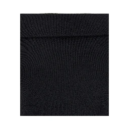 Black Off-Shoulder Double-Knit Top in Tech Fabric Woman