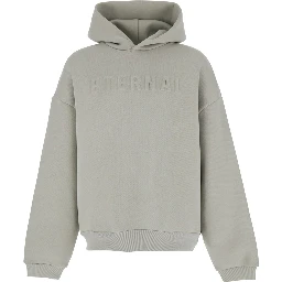 Eternal Grey Hoodie with Logo Patch on the Hood and Embroidery on the Front in Cotton Blend Man