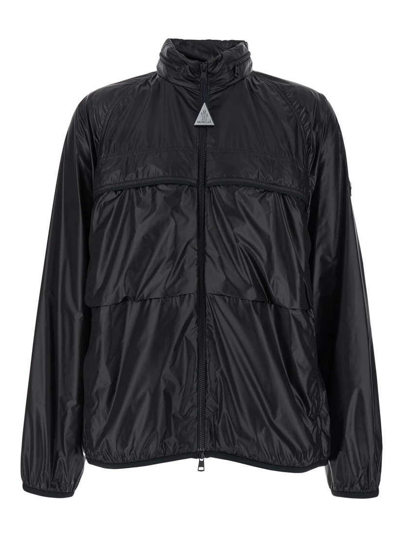 Anubis Black Jacket with Foldable Design and Iconic Logo Patch in Lightweight Nylon Man