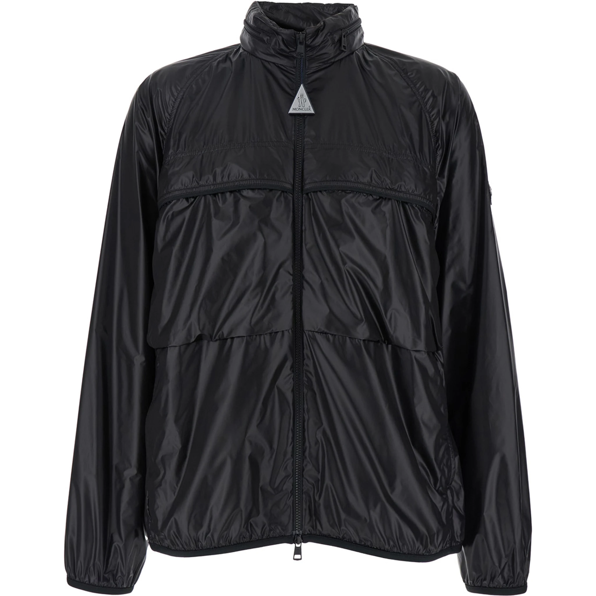 Anubis Black Jacket with Foldable Design and Iconic Logo Patch in Lightweight Nylon Man