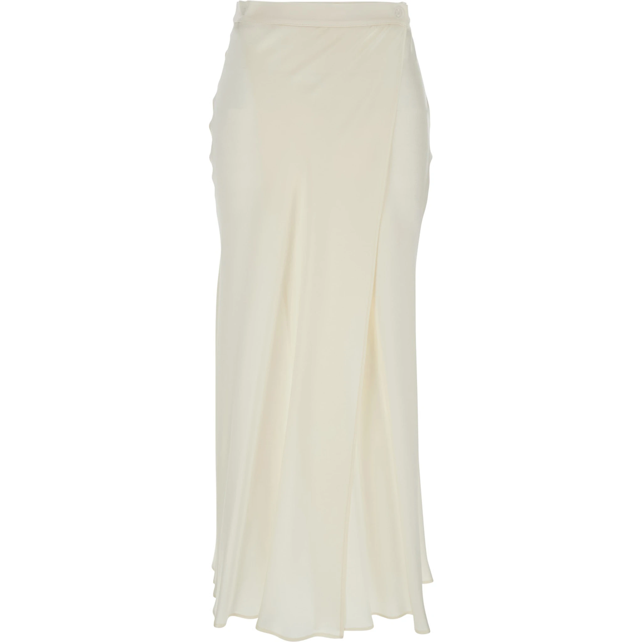 Ambra White Skirt with Wrap Design in Silk Blend Woman