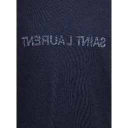 Blue Crewneck T-Shrt with Logo Print in Cotton Man