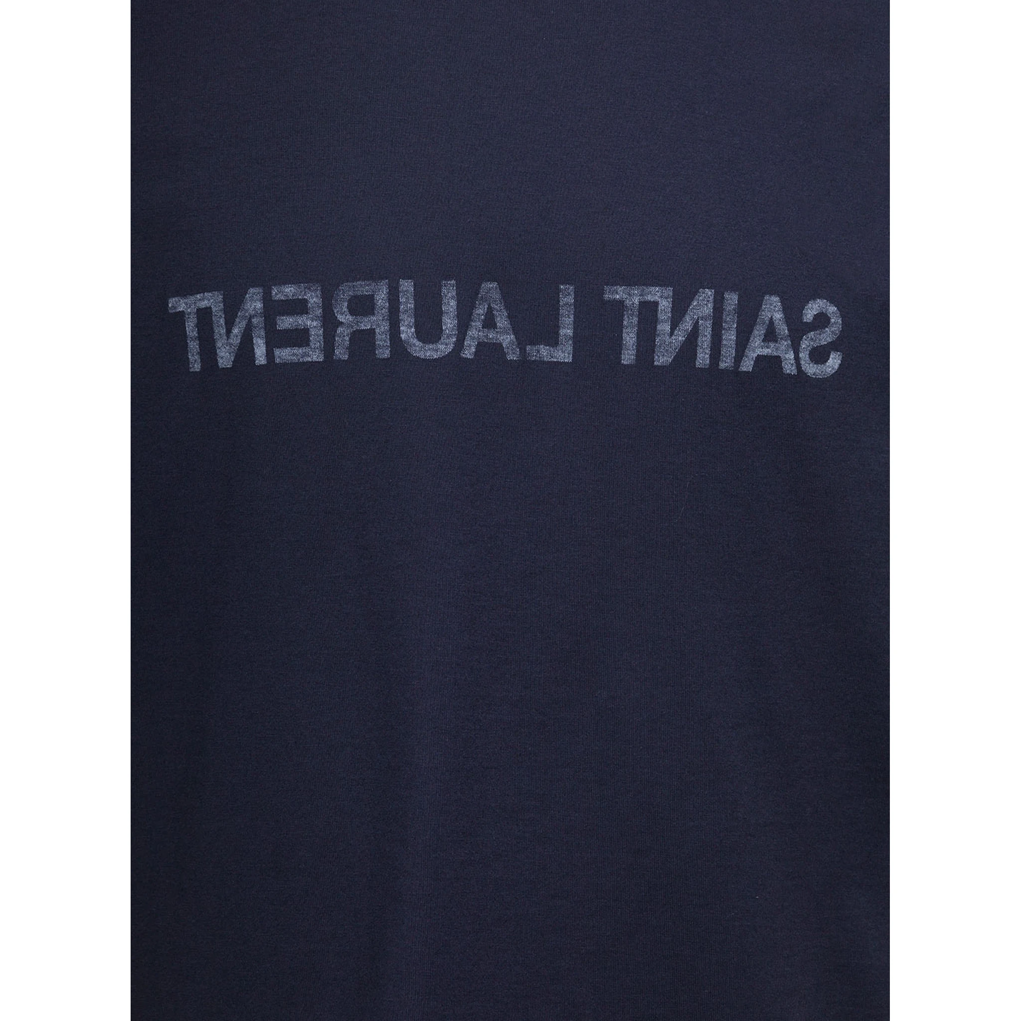 Blue Crewneck T-Shrt with Logo Print in Cotton Man
