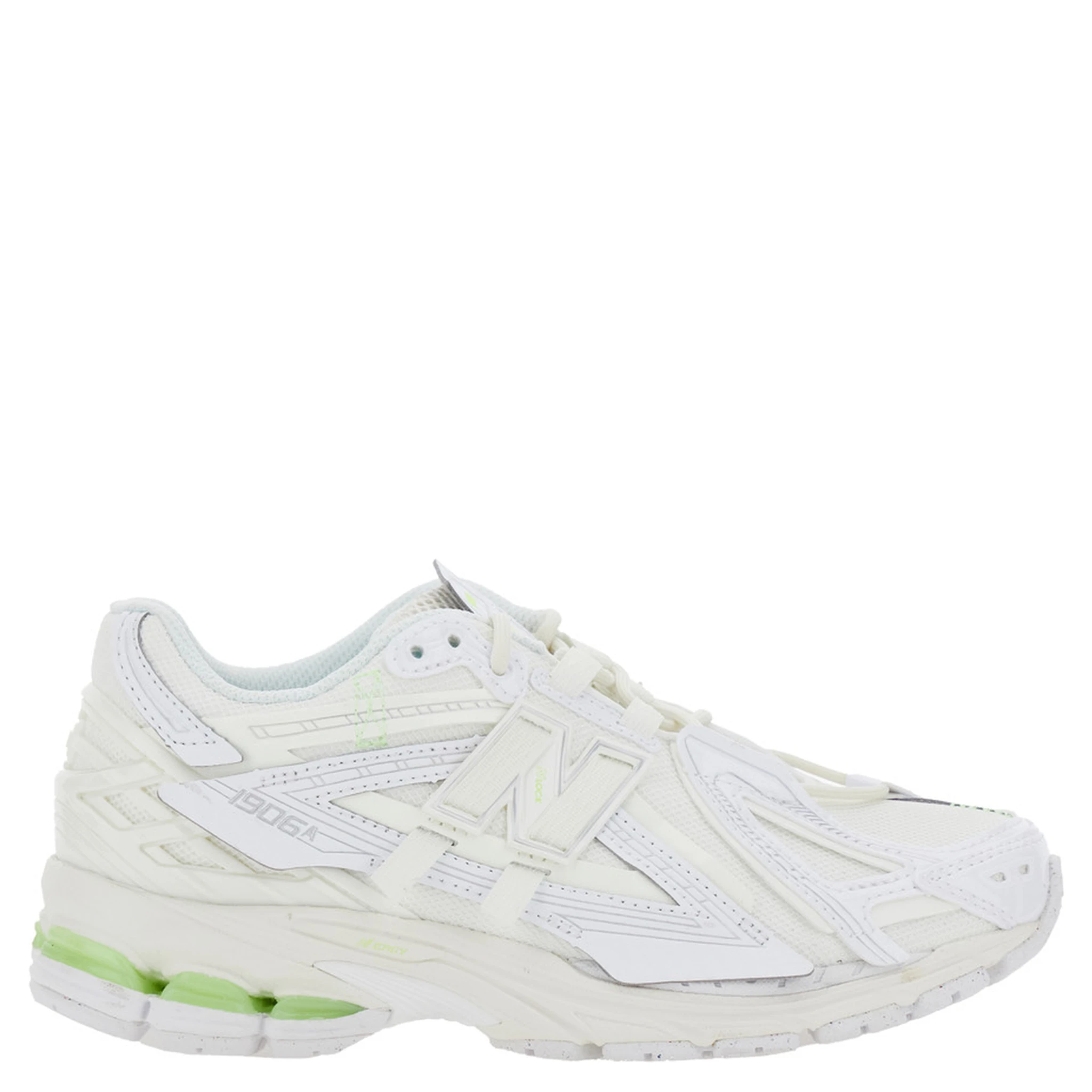 1906R White Sneaker with Mesh Design and Side Logo in Synthetic Fiber Unisex