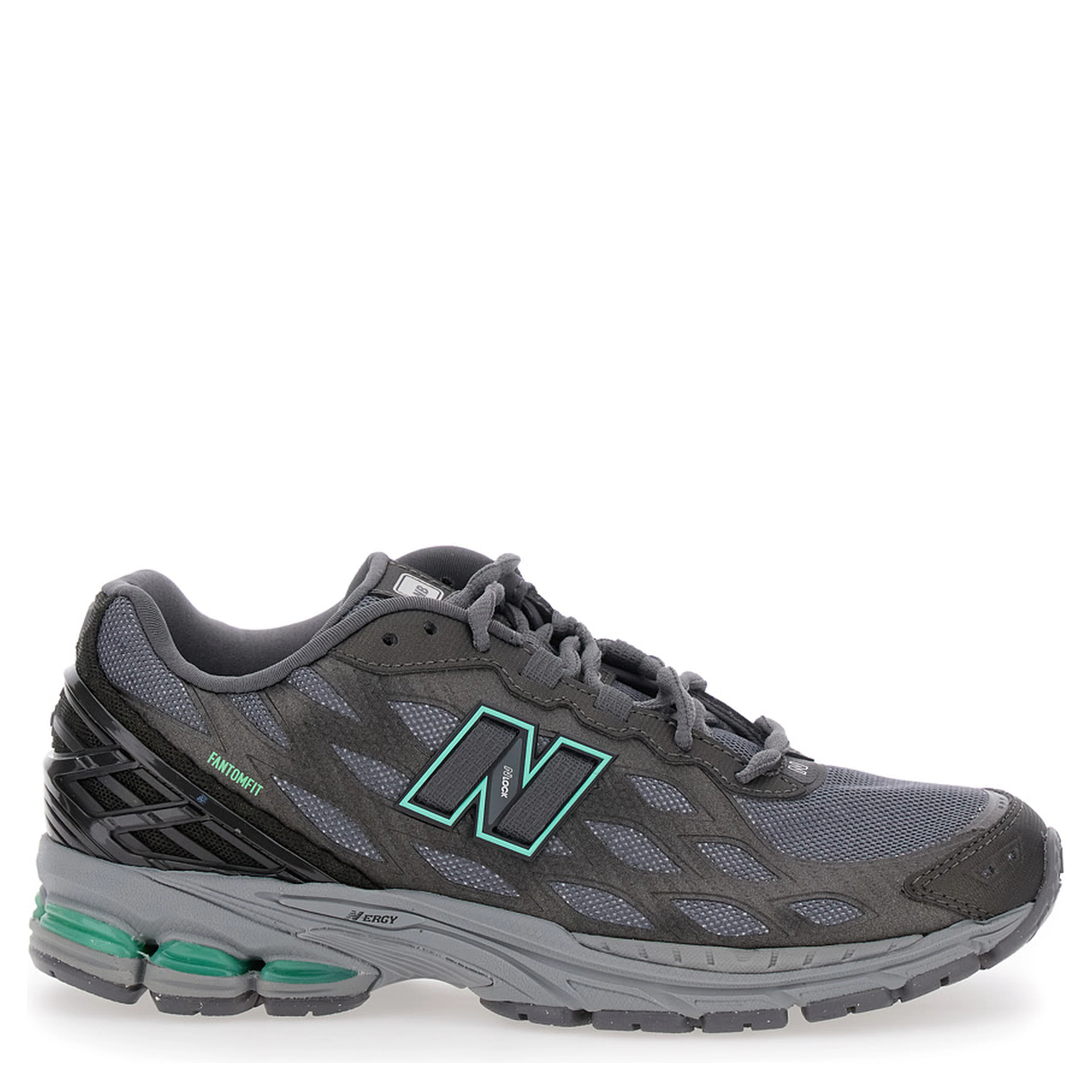 1906R Grey Sneaker with Mesh Design and Side Logo in Synthetic Fiber Unisex