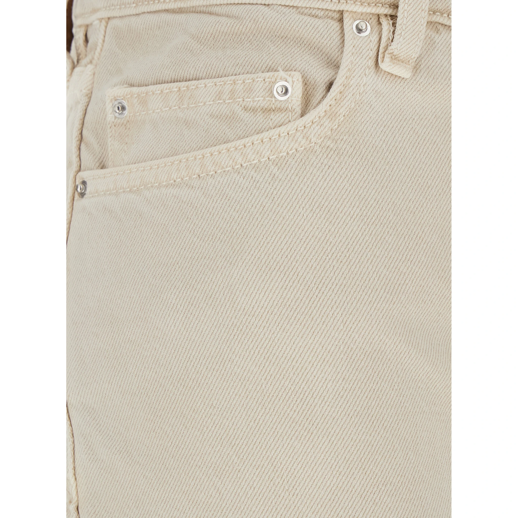White Jeans with Belt Loops and Logo Patch on the Rear in Denim Woman