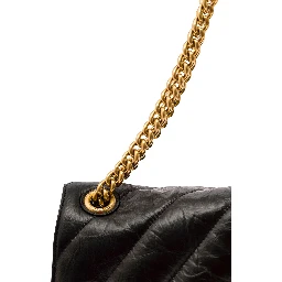 Crush Media Black Quilted Cross Body Bag in Leather Woman
