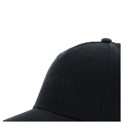 Black Baseball Cap with Tone on Tone Logo Print in Cotton Woman