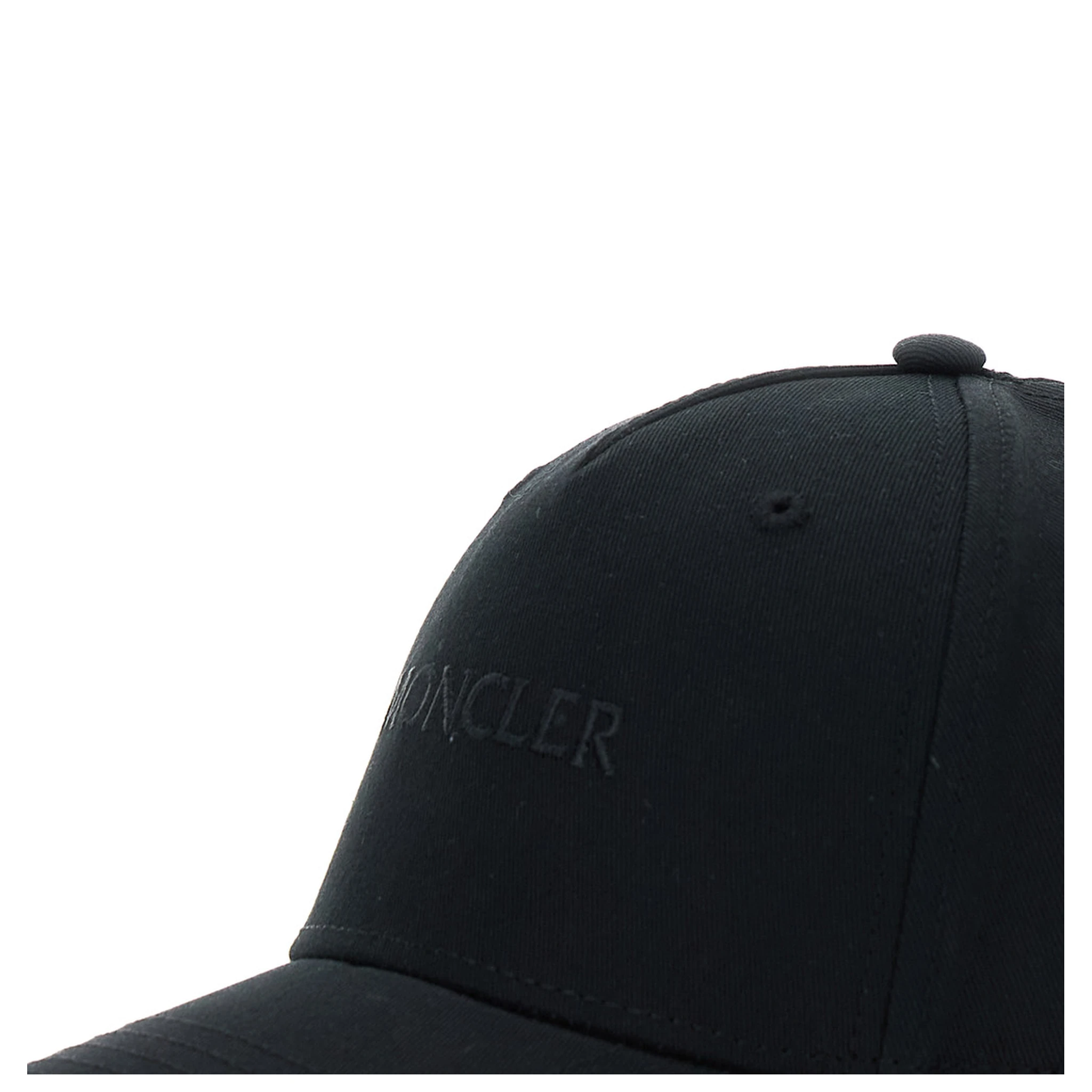 Black Baseball Cap with Tone on Tone Logo Print in Cotton Woman