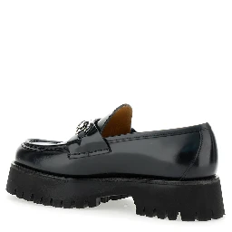 Sylke Black Loafers with Chunky Platform and Horsebit Detail in Leather Woman