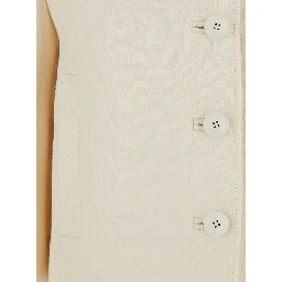 White Jacket with Notched Revers in GG Canvas Woman