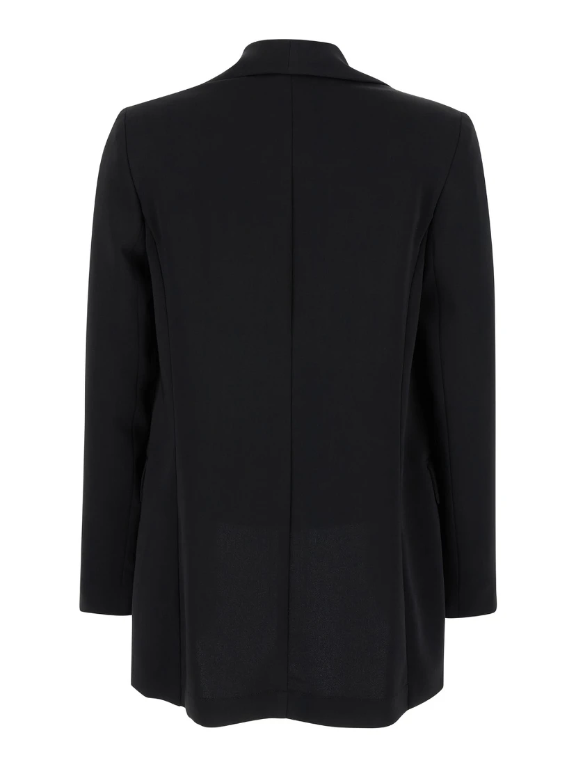 Black Open Jacket in Technical Fabric Woman