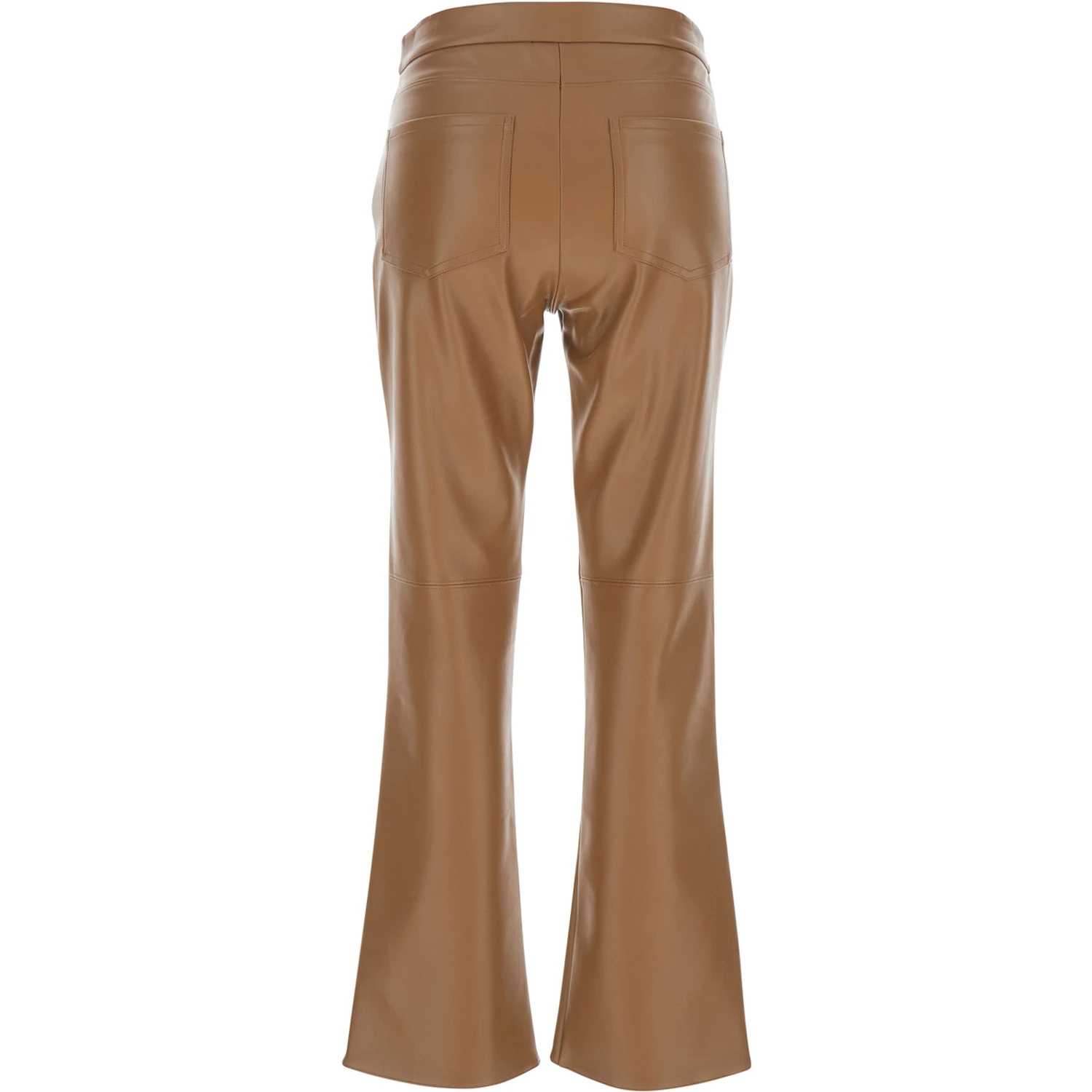 Sublime Brown Flared Pants in Ecoleather Woman