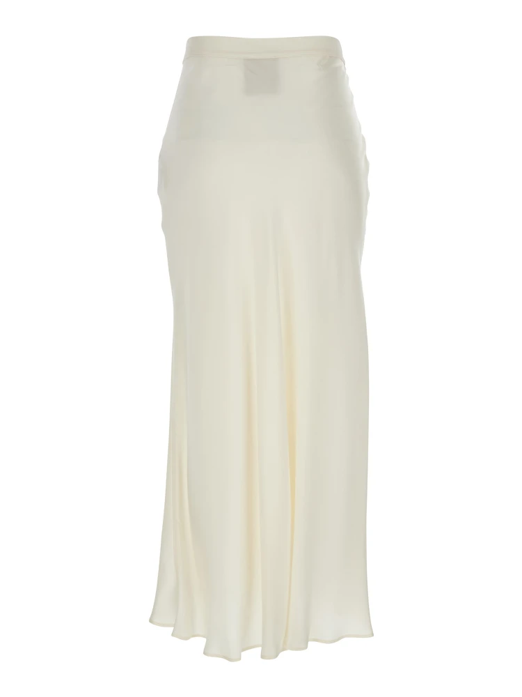 Ambra White Skirt with Wrap Design in Silk Blend Woman alternative