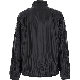 Anubis Black Jacket with Foldable Design and Iconic Logo Patch in Lightweight Nylon Man