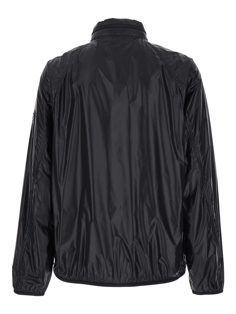 Anubis Black Jacket with Foldable Design and Iconic Logo Patch in Lightweight Nylon Man