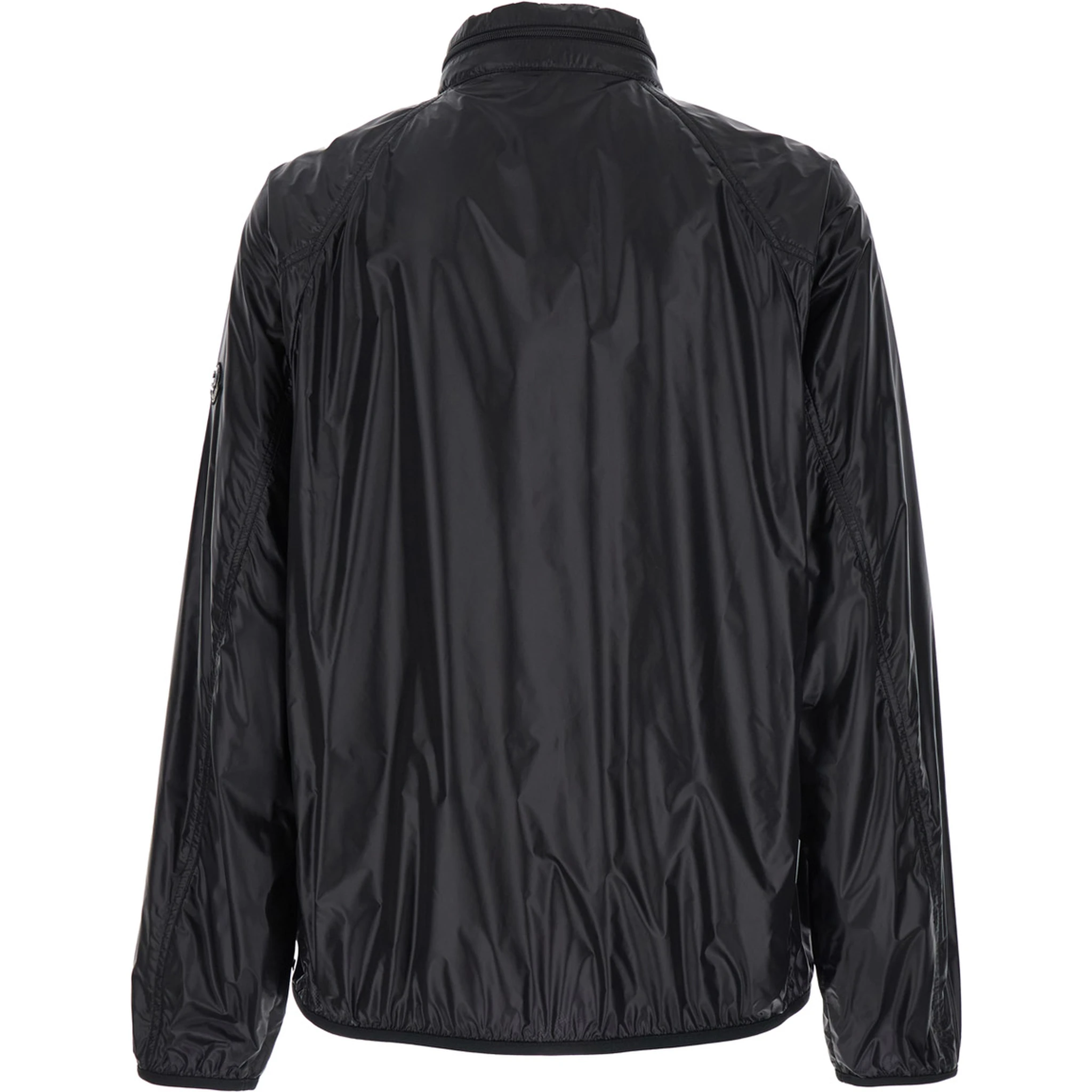 Anubis Black Jacket with Foldable Design and Iconic Logo Patch in Lightweight Nylon Man