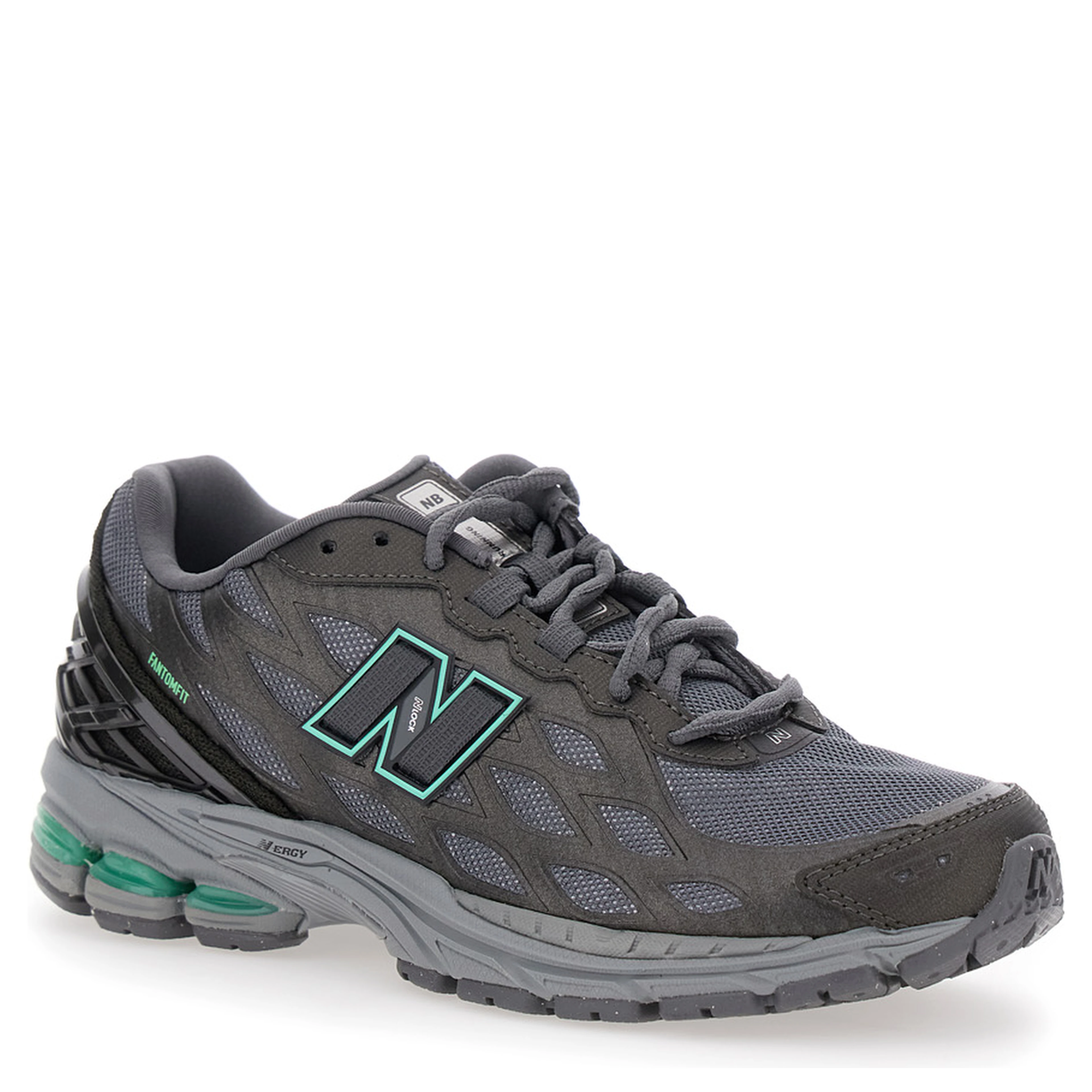 1906R Grey Sneaker with Mesh Design and Side Logo in Synthetic Fiber Unisex